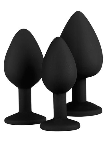 EasyToys Diamond 3-Piece Silicone Butt Plug Set