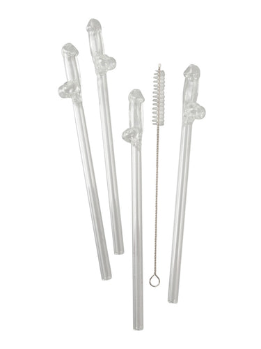 Out of the Blue Glass Willy Drinking Straws