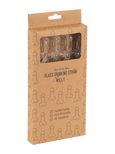 Out of the Blue Glass Willy Drinking Straws