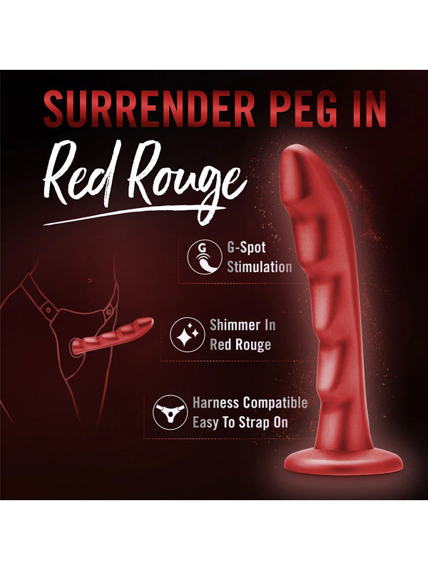 Blush Temptasia Jealousy Pegging Dildo Red Rouge 17.8 cm