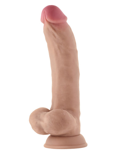 Shaft Model C 9.5 Inch Liquid Silicone Dildo with Balls Pine 24.1 cm