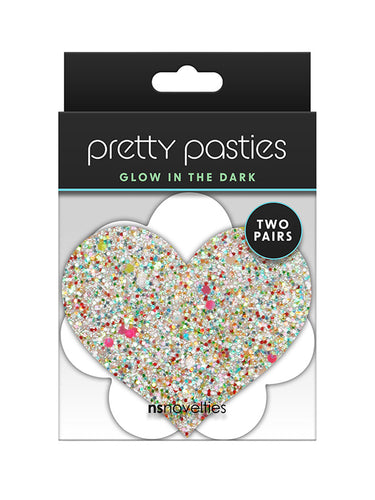 NS Novelties Heart And Flower Glow-In-The-Dark Pasties