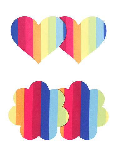 NS Novelties Heart And Flower Rainbow Pasties