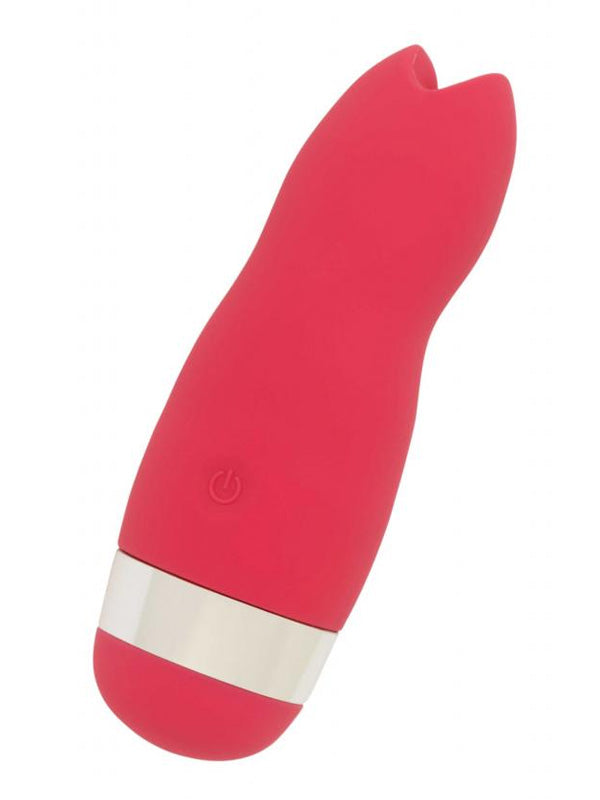 Pink Silk Excite silicone vibrator with split tip