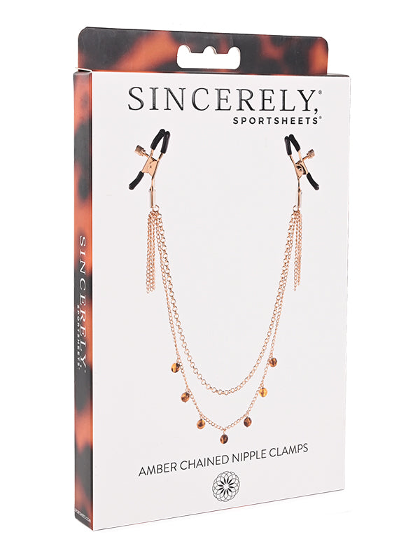 AMBER CHAINED NIPPLE CLAMPS