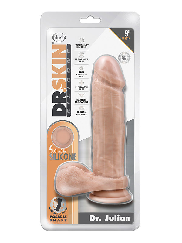 Blush Dr. Skin Dr. Julian 9 Inch Realistic Silicone Dildo Vanilla 22.8 cm