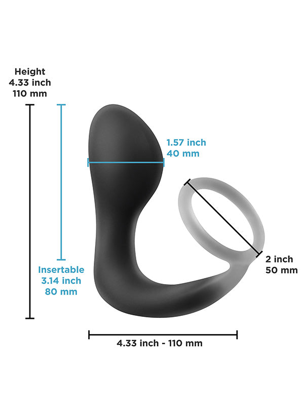 NS Novelties Renegade Slingshot Silicone Cock Ring & Prostate Massager Black