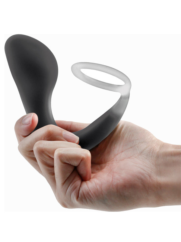 NS Novelties Renegade Slingshot Silicone Cock Ring & Prostate Massager Black