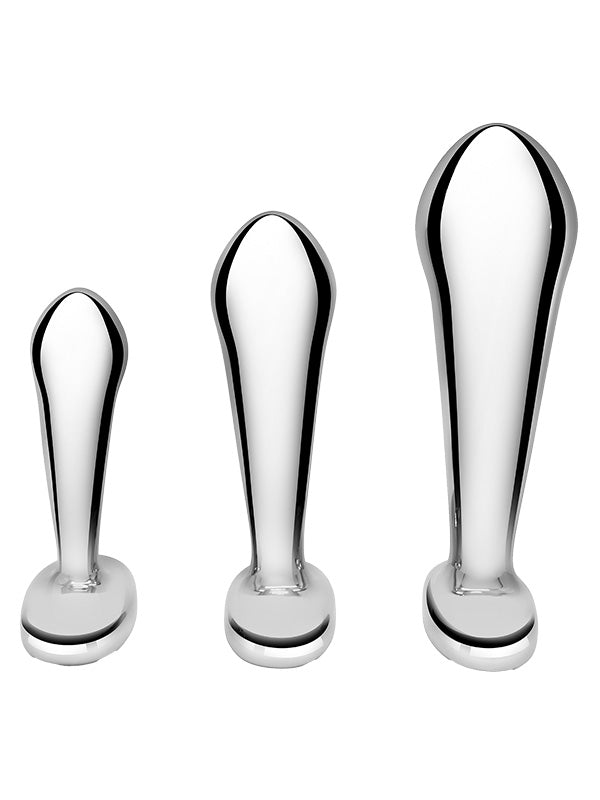 b-Vibe Stainless Steel 3-Piece P-Spot Training Set