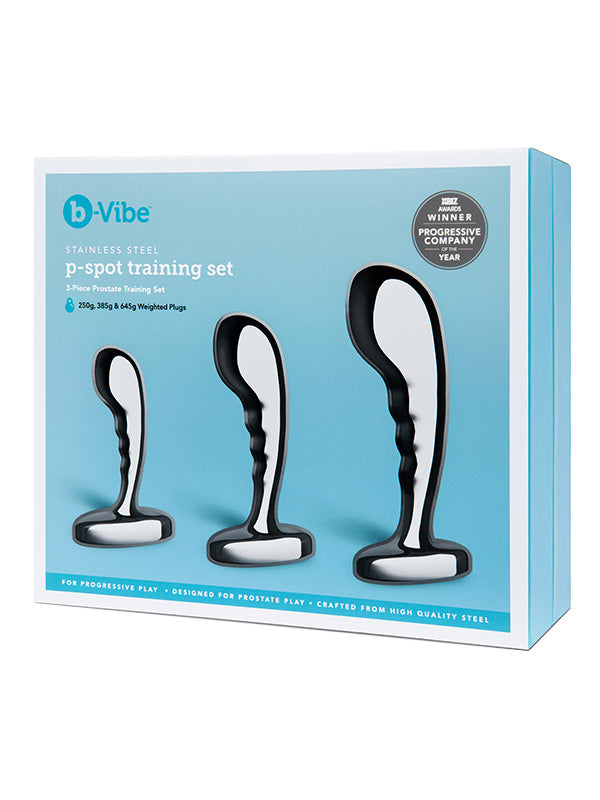 b-Vibe Stainless Steel 3-Piece P-Spot Training Set