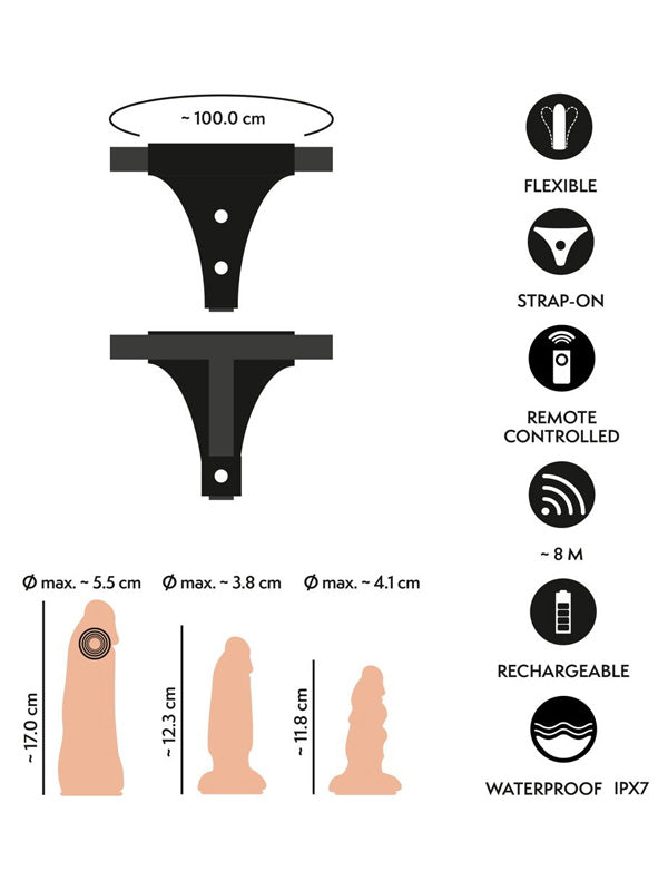 You2Toys Vibrating Dildo and Plug Strap-On Set with Harness