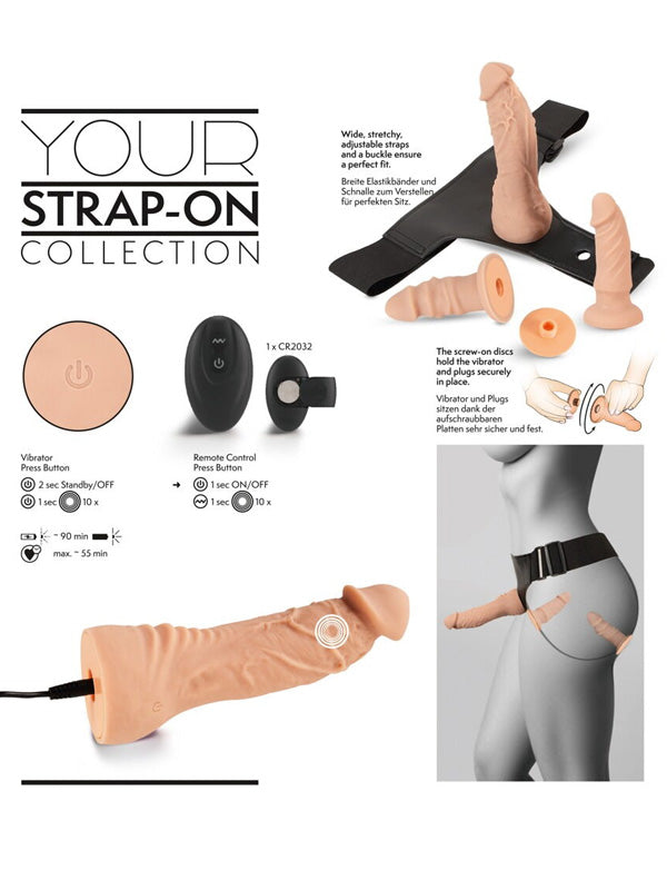You2Toys Vibrating Dildo and Plug Strap-On Set with Harness