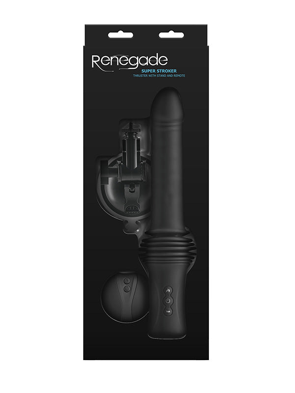 NS Novelties Renegade Super Stroker Thrusting Warming Silicone Vibrator Black