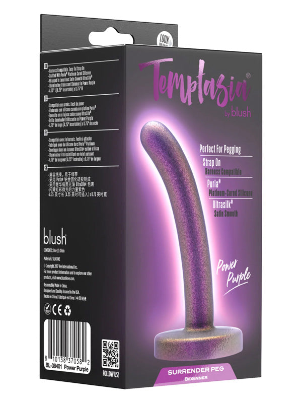 Blush Temptasia Surrender Beginner Pegging Dildo Power Purple 12 cm