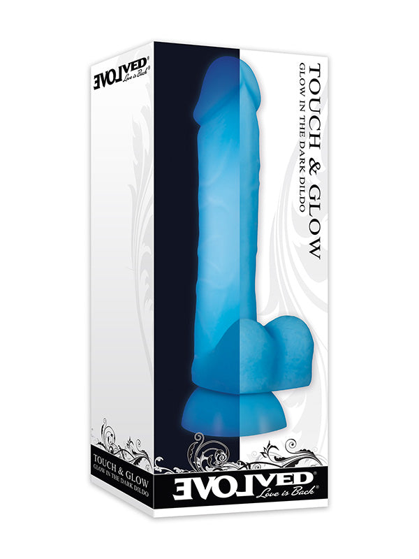 Evolved Touch & Glow Blue Silicone Dildo 20.3 cm