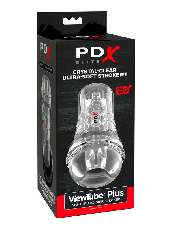 Pipedream PDX Elite ViewTube Plus See-Thru EZ-Grip Stroker Clear
