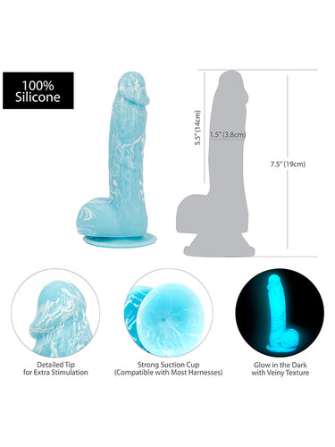 Addiction Luke Glow In The Dark Silicone Dildo 19 cm