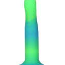 Addiction Rave Glow In The Dark Silicone Dildo 20.32 cm Blue Green