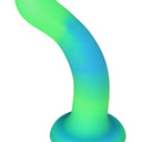 Addiction Rave Glow In The Dark Silicone Dildo 20.32 cm Blue Green