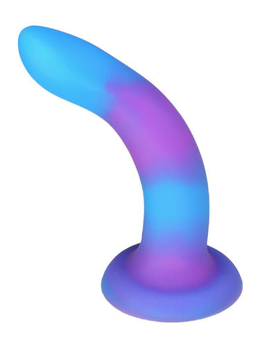 Addiction Rave Glow In The Dark Silicone Dildo 20.32 cm Blue Purple