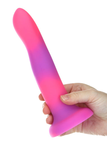 Addiction Rave Glow In The Dark Silicone Dildo 20.32 cm Pink Purple