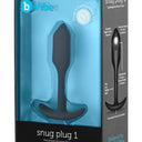 b-Vibe Snug Plug 1 Small Weighted Silicone Butt Plug Black