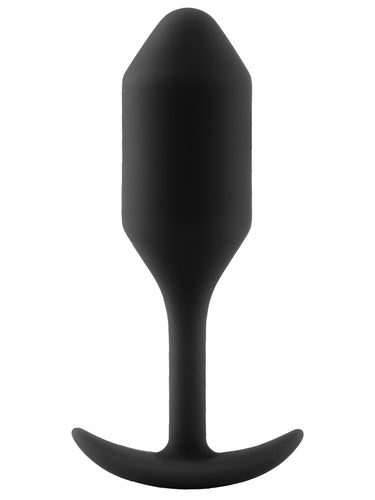 b-Vibe Snug Plug 2 Medium Weighted Silicone Butt Plug Black