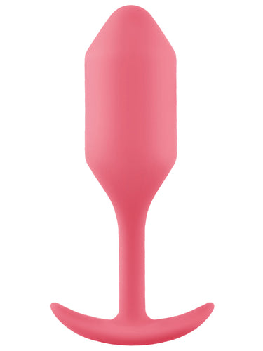 b-Vibe Snug Plug 2 Medium Weighted Silicone Butt Plug Coral