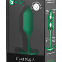 b-Vibe Snug Plug 2 Medium Weighted Silicone Butt Plug Green