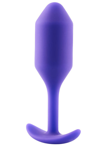 b-Vibe Snug Plug 2 Medium Weighted Silicone Butt Plug Purple