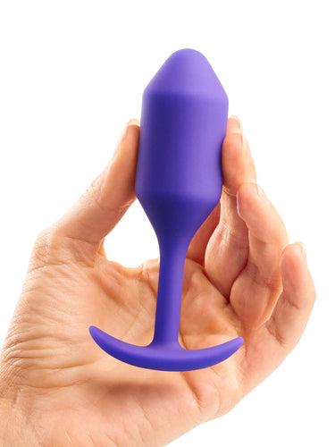 b-Vibe Snug Plug 2 Medium Weighted Silicone Butt Plug Purple