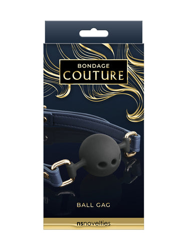 NS Novelties Bondage Couture Blue Silicone Ball Gag