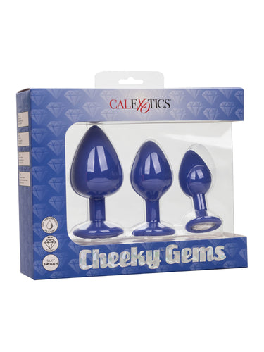 CalExotics Cheeky Gems 3-Piece Butt Plug Set Purple