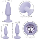 CalExotics Crystal Booty 3-Piece Butt Plug Set Purple