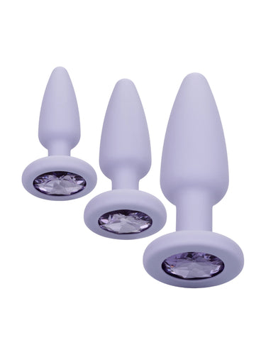 CalExotics Crystal Booty 3-Piece Butt Plug Set Purple
