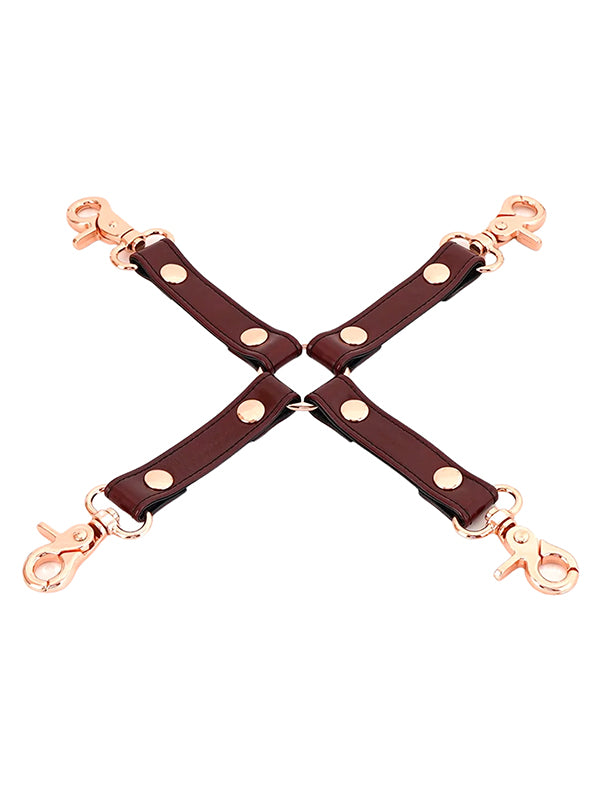 WINE RED 4-WAY LEATHER HOGTIE