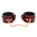 Liebe Seele Wine Red Leather Ankle Cuffs