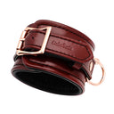 Liebe Seele Wine Red Leather Ankle Cuffs