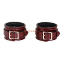 Liebe Seele Wine Red Leather Ankle Cuffs