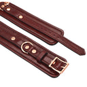Liebe Seele Wine Red Leather Ankle Cuffs