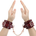 Liebe Seele Wine Red Leather Handcuffs
