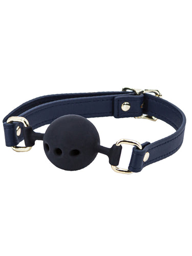 NS Novelties Bondage Couture Blue Silicone Ball Gag