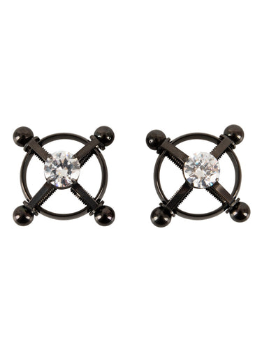 Bad Kitty Shiny Star Stainless Steel Nipple Clamps Black