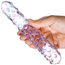 Gläs Purple Rose Nubby Glass Dildo 15.24 cm
