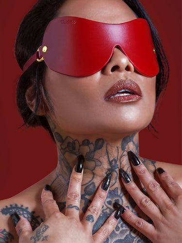 Taboom Red Faux Leather Avantgarde Blindfold