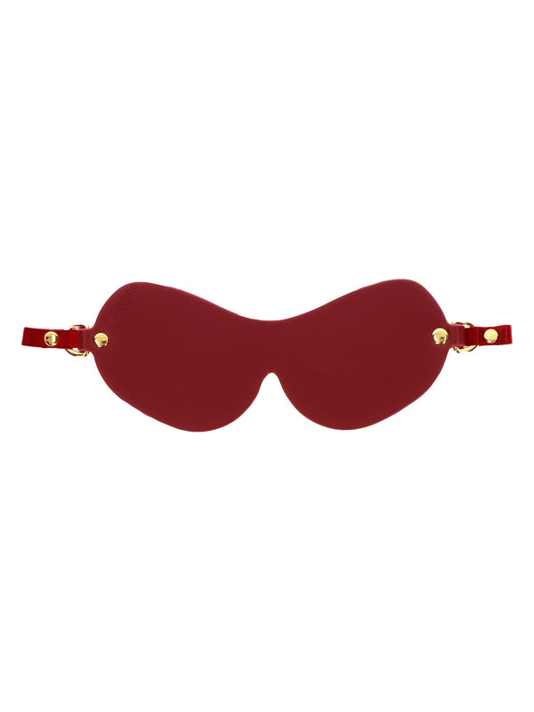 RED FAUX LEATHER AVANTGARDE BLINDFOLD