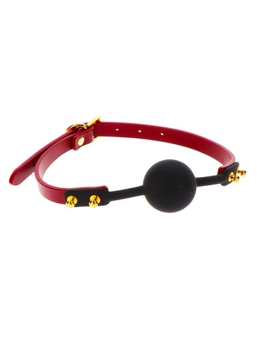 Taboom Red Faux Leather Silicone Ball Gag