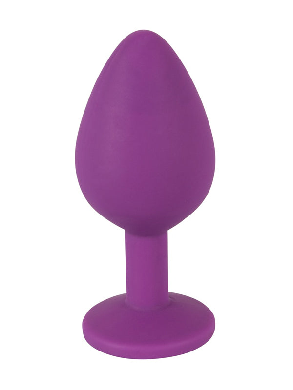 MEDIUM PURPLE SILICONE JEWEL BUTT PLUG