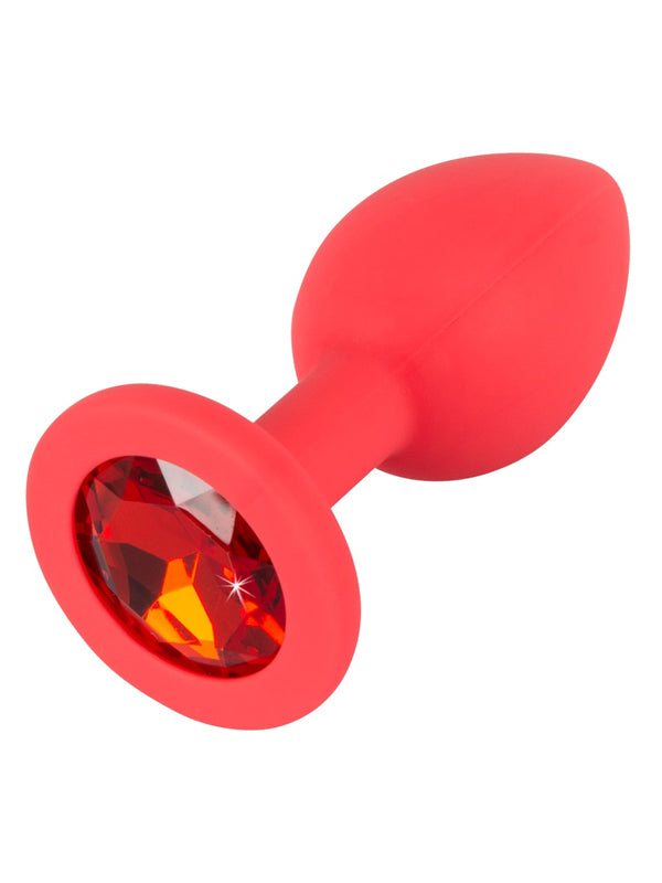 SMALL RED SILICONE JEWEL BUTT PLUG